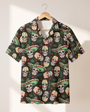 Fiesta Skull Vibes Hawaiian shirt print before personalizing