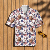 Fireworks USA Party custom Hawaiian shirt with photos, example 1