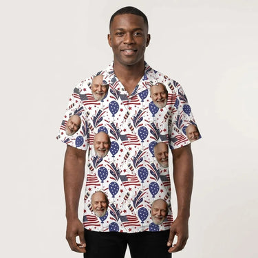 Fireworks USA Party custom Hawaiian shirt with photos, example 3