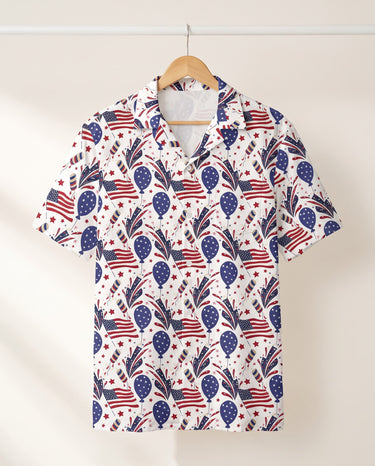 Fireworks USA Party Hawaiian shirt print before personalizing