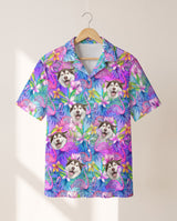 Flamingo Breeze personalized Hawaiian shirt printed with customer faces
