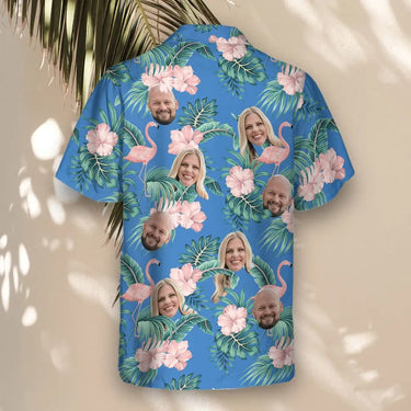 Flamingo Paradise custom Hawaiian shirt with photos, example 3