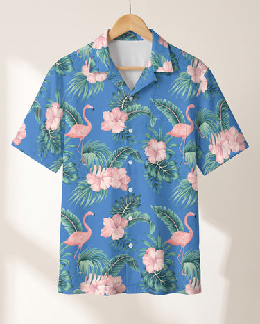 Flamingo Paradise Hawaiian shirt print before personalizing