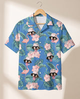 Flamingo Paradise personalized Hawaiian shirt printed with customer faces