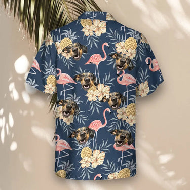 Flamingo Pineapple Paradise custom Hawaiian shirt with photos, example 3