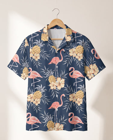 Flamingo Pineapple Paradise Hawaiian shirt print before personalizing