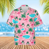 Flamingo Resort Tropical Hawaiian Shirt print before personalizing, front view