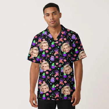 Floral Ghost Halloween custom Hawaiian shirt with photos, example 1