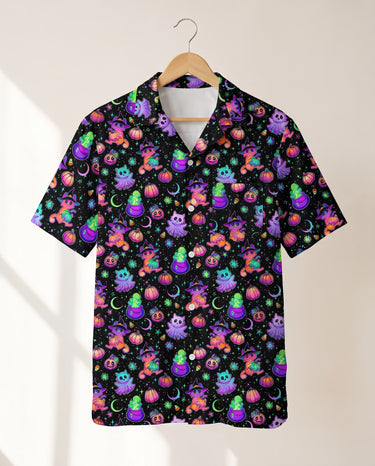 Floral Ghost Halloween Hawaiian shirt print before personalizing