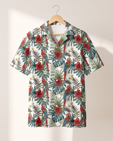 Floral Macaw Magic Hawaiian shirt print before personalizing