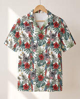 Floral Macaw Magic personalized Hawaiian shirt printed with customer faces
