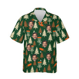 Forest Course Disc Golf Hawaiian Shirt personalized with printed faces, front view