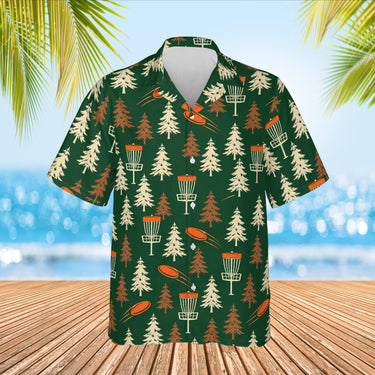 Forest Course Disc Golf Hawaiian Shirt print before personalizing, front view