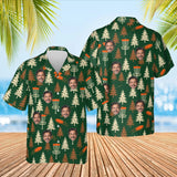 Forest Course Disc Golf Hawaiian Shirt with custom faces, front and back