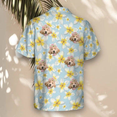 Frangipani Paradise custom Hawaiian shirt with photos, example 3