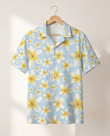 Frangipani Paradise Hawaiian shirt print before personalizing