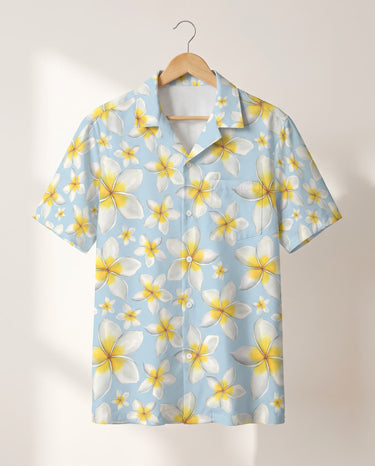 Frangipani Paradise Hawaiian shirt print before personalizing