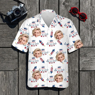 Freedom Summer USA custom Hawaiian shirt with photos, example 1