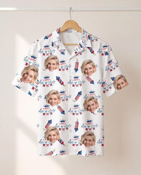 Freedom Summer USA personalized Hawaiian shirt printed with customer faces