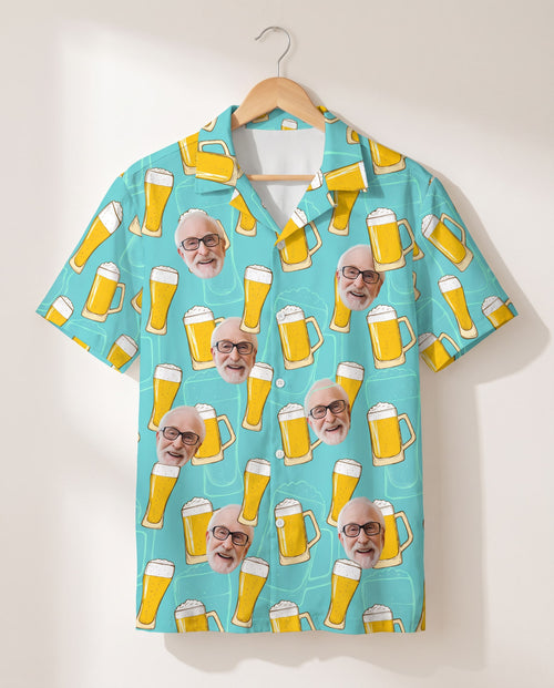 Funky Brew Paradise personalized Hawaiian shirt printed with customer faces