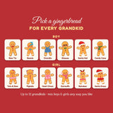 Choose a boy or girl gingerbread style for each grandkid: 12 cookie designs