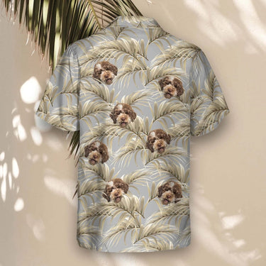 Golden Palm Leaves custom Hawaiian shirt with photos, example 1