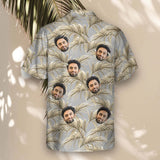 Golden Palm Leaves custom Hawaiian shirt with photos, example 3