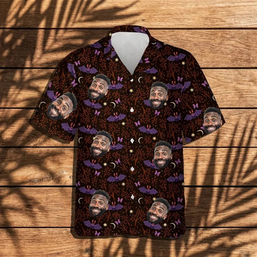 Gothic Bat Halloween custom Hawaiian shirt with photos, example 3