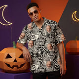 Gothic Palm Skull Surf custom Hawaiian shirt with photos, example 2