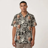 Gothic Palm Skull Surf custom Hawaiian shirt with photos, example 3