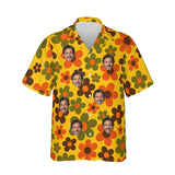 Grandma Wallpaper Ugly Hawaiian Shirt personalized with printed faces, front view