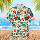 Greetings From Paradise Postcard Hawaiian Shirt print before personalizing, front view