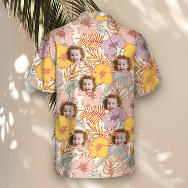Hibiscus Summer custom Hawaiian shirt with photos, example 1
