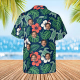 Honu Turtle Aloha Shirt with custom faces, back view