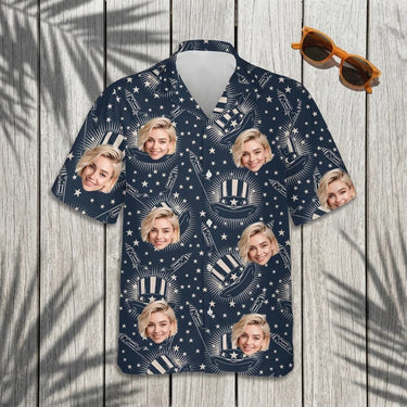Independence Day USA custom Hawaiian shirt with photos, example 1