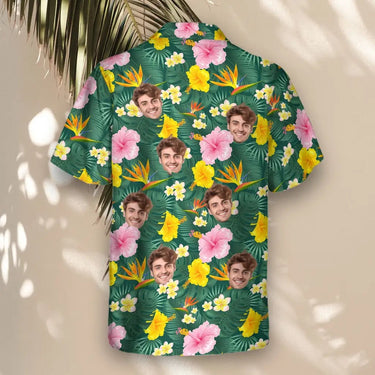 Island Blossom custom Hawaiian shirt with photos, example 1