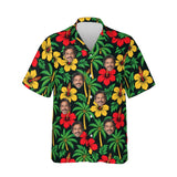 Island Colours Caribbean Style Hawaiian Shirt personalized with printed faces, front view