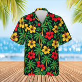 Island Colours Caribbean Style Hawaiian Shirt print before personalizing, front view