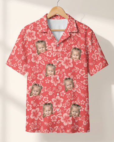 Japanese Hibiscus Blossom personalized Hawaiian shirt printed with customer faces