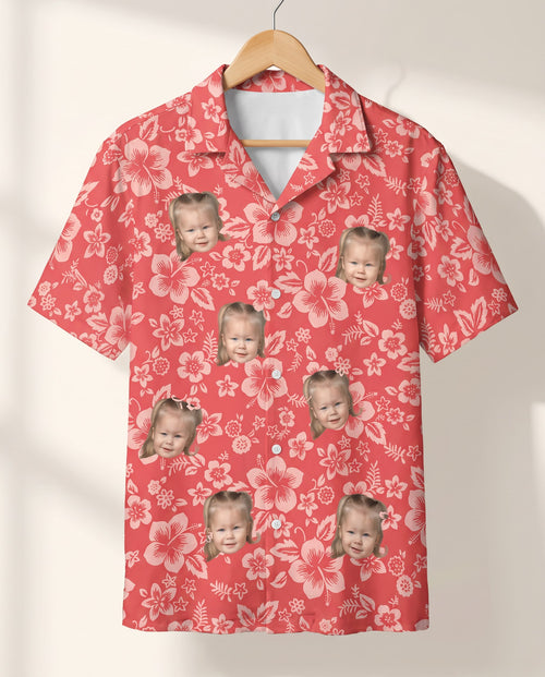 Japanese Hibiscus Blossom personalized Hawaiian shirt printed with customer faces