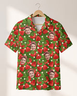 Juicy Strawberry Tropics personalized Hawaiian shirt printed with customer faces