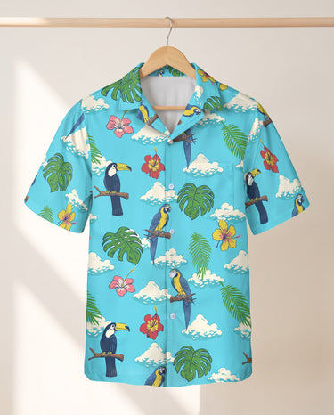 Jungle Bird Paradise Hawaiian shirt print before personalizing