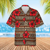 Kapa Hibiscus Aloha Shirt print before personalizing, front view
