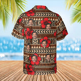 Kapa Hibiscus Aloha Shirt with custom faces, back view