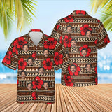 Kapa Hibiscus Aloha Shirt with custom faces, front and back