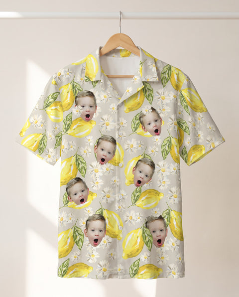 Lemon Grove Vibes personalized Hawaiian shirt printed with customer faces