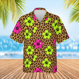 Leopard Clash Ugly Hawaiian Shirt print before personalizing, front view