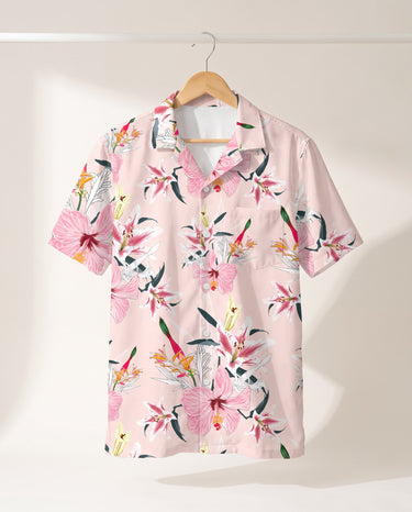 Luxe Hibiscus Silk Tropical Hawaiian shirt print before personalizing