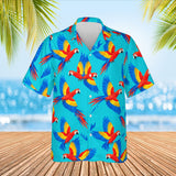 Macaw Tropical Hawaiian Shirt print before personalizing, front view