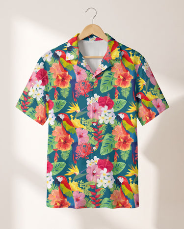 Macaw Jungle Vibes Hawaiian shirt print before personalizing